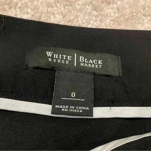 White House Black Market Mini Skirt Sz. 0 Black White Striped - Picture 5 of 7